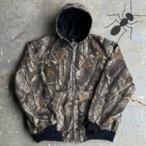 Vintage y2k Realtree Camo carhartt hooded work wear jacket